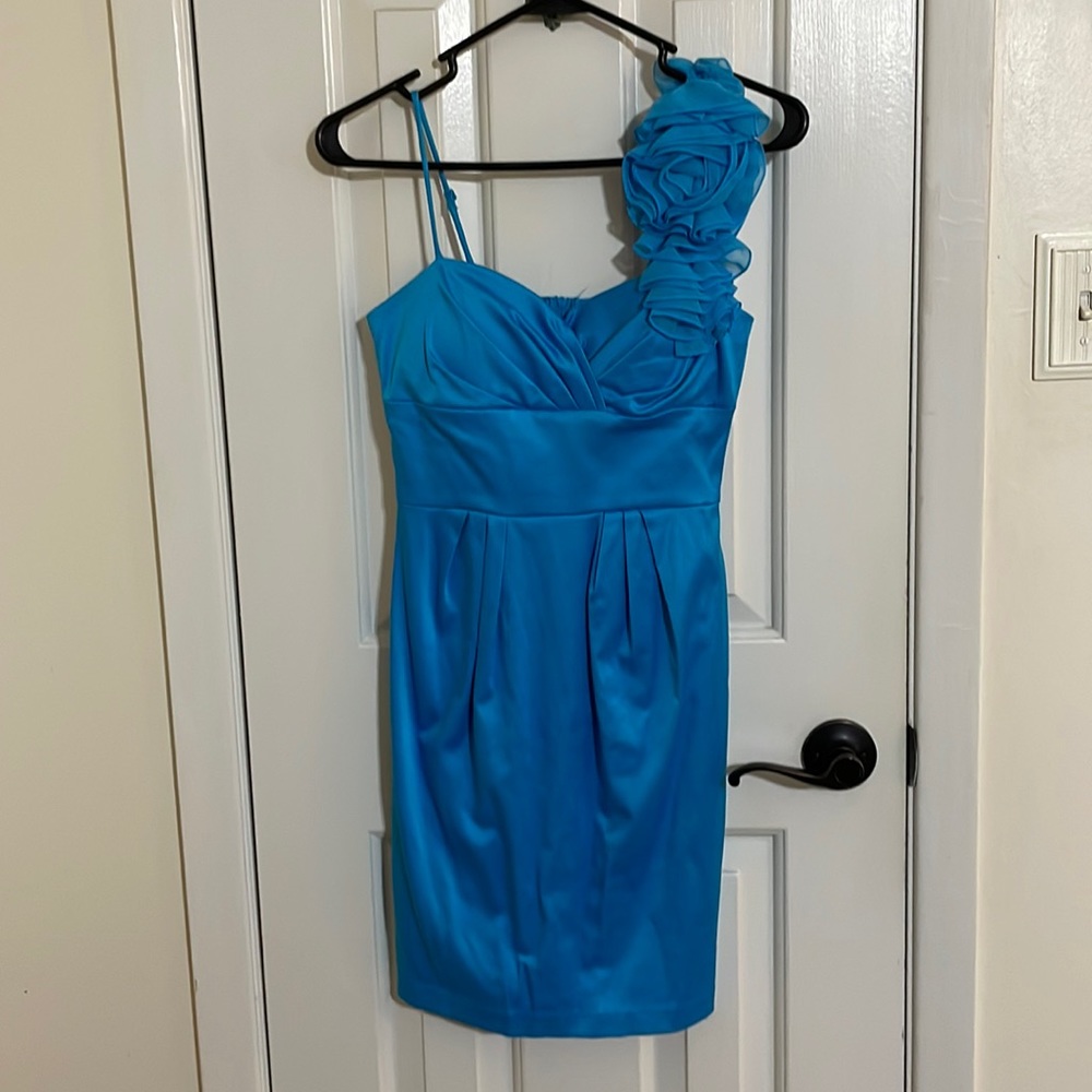 Aqua blue bridesmaid dress